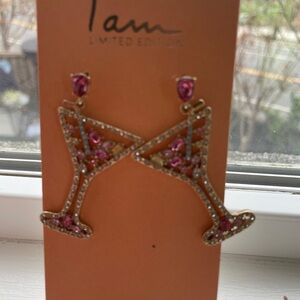 Limited Edition Pink and Gold Martini Earrings